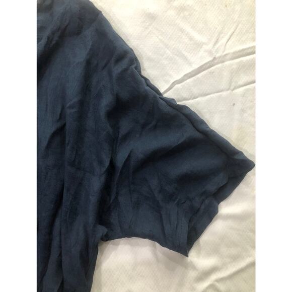 Cellabie women's navy blue sheer handkerchief tunic blouse size large - Picture 5 of 5